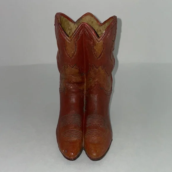 Mini Glass Ceramic Cowboy Boot Pen Holder Western Cowboy Decor - Picture 11 of 14